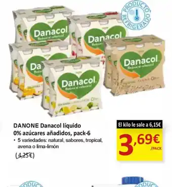 SPAR DANONE Danacol líquido 0% azúcares añadidos, pack-6 oferta