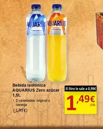 SPAR AQUARIUS Bebida isotónica Zero azúcar oferta