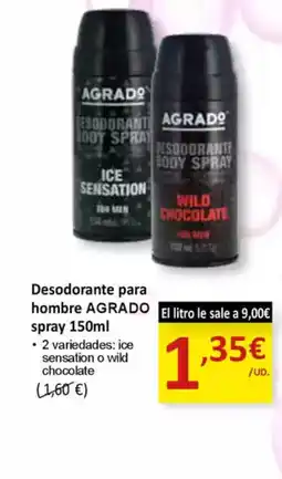 SPAR AGRADO Desodorante para hombre oferta