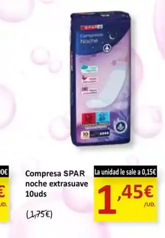 SPAR SPA Compresa noche extrasuave 10uds oferta