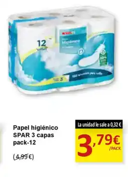 SPAR SPAR Papel higiénico 3 capas pack-12 oferta