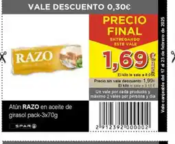 SPAR RAZO Atún en aceite de girasol oferta