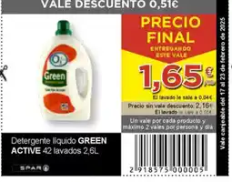 SPAR GREEN ACTIVE Detergente liquido oferta