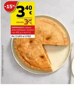 Supermercados Charter EMPANADA rodona amb tomàquet, tonyina i ou oferta