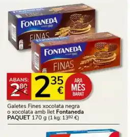 Supermercados Charter PAQUE Galetes Fines xocolata negra o xocolata amb llet Fontaneda oferta