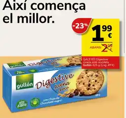 Supermercados Charter GULLON GALETES Digestive civada amb xocolata oferta