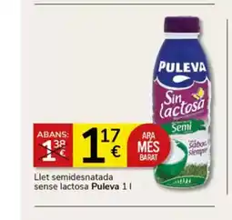 Supermercados Charter PULEVA Llet semidesnatada sense lactosa oferta