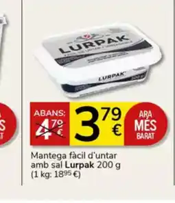 Supermercados Charter LURPAK Mantega facil 'untar amb sal oferta