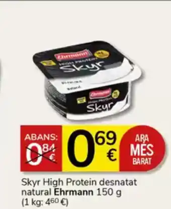 Supermercados Charter EHRMANN Skyr High Protein desnatat natural oferta