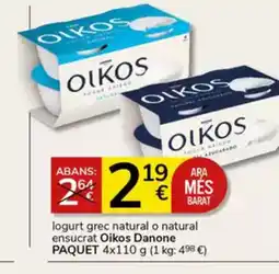 Supermercados Charter logurt grec natural o natural ensucrat oferta