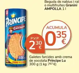 Supermercados Charter Galetes farcides amb crema de xocolata oferta