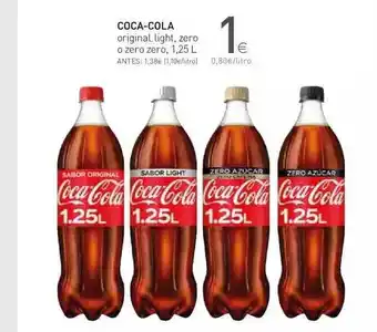 Condis Coca-Cola original light, zero o zero zero 1,25L oferta