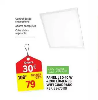 Leroy Merlin Panel Led 40 W 4.280 Lúmenes Wifi Cuadrado oferta