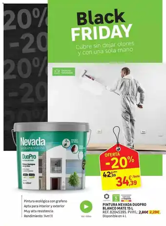 Leroy Merlin Pintura Nevada Duopro Blanco Mate 15 L oferta