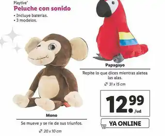 Lidl Playtive Peluche Con Sonido oferta
