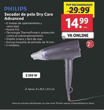 Lidl Philips Secador De Pelo Dry Care Advanced oferta