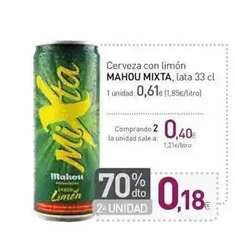 Condis Mahou Mixta Cerveza con limón 33cl oferta