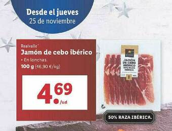 Lidl Realvalle Jamón De Cebo Ibérico oferta