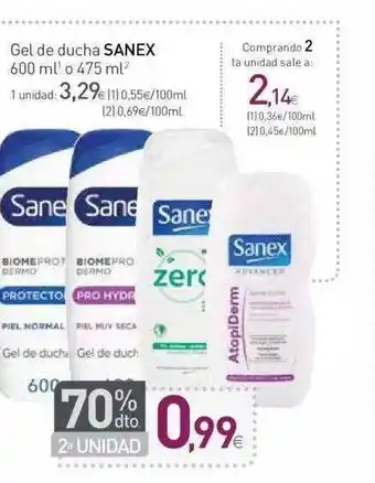 Condis Sanex Gel de ducha 600ml 0 475ml oferta