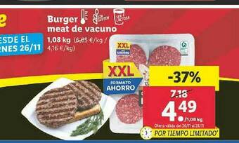 Lidl Burger Meat De Vacuno oferta
