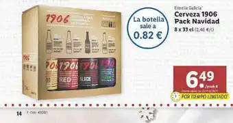Lidl Estrella Galicia Cerveza 1906 Pack Navidad oferta
