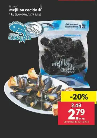 Lidl Linamar Mejillón Cocido oferta