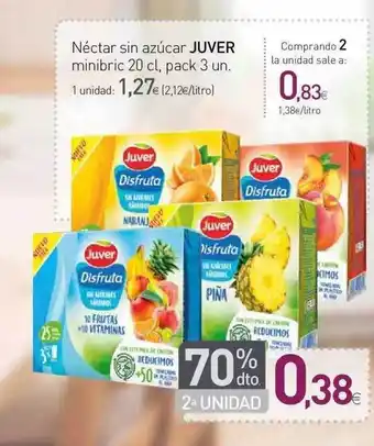 Condis Juver Néctar sin azúcar minibric 20cl pack 3un. oferta