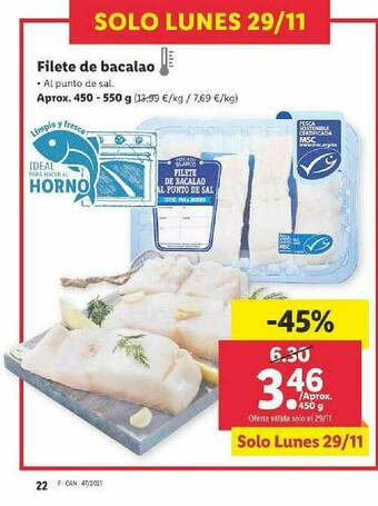 Lidl Filete De Bacalao oferta