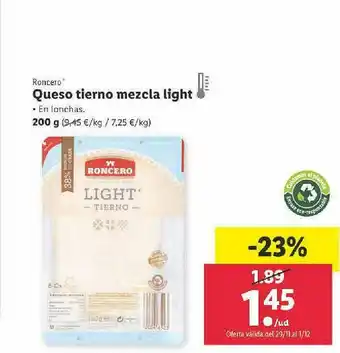 Lidl Roncero Queso Tierno Mezcla Light oferta