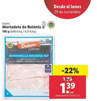 Lidl Dulano Mortadela De Bolonia oferta