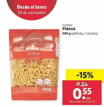Lidl Combino Fideuá oferta