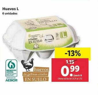 Lidl Huevos L oferta