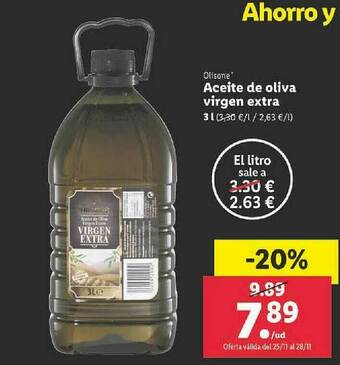 Lidl Olisone Aceite De Oliva Virgen Extra oferta
