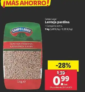 Lidl Campo Largo Lenteja Pardina oferta