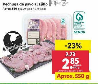 Lidl Pechuga De Pavo Al Ajillo oferta