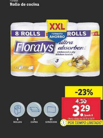 Lidl Floralys Rollo De Cocina oferta