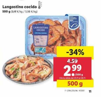 Lidl Langostino Cocido oferta