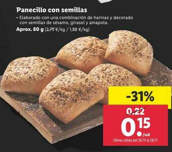 Lidl Panecillo Con Semillas oferta