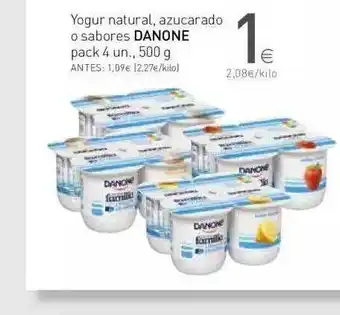 Condis Danone Yogur natural, azucarado o sabores pack 4un. 500g oferta