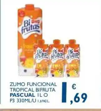 Supermercados La Despensa Pascual Zumo Funcional Tropical Bifruta 1L o P3 330ml/u oferta