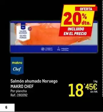 Makro 20% Dto. Salmón Ahumado Noruego Makro Chef oferta