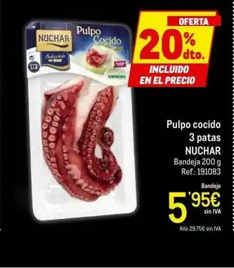 Makro 20% Dto. Pulpo Cocido 3 Patas Nuchar oferta