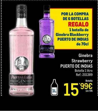 Makro Ginebra Strawberry Puerto De Indias oferta