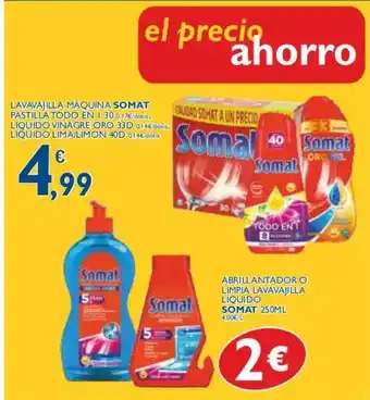 Supermercados La Despensa Somat Lavavajilla Máquina, Abrillantador O Somat Limpia Lavavajilla Liquido 250ml oferta