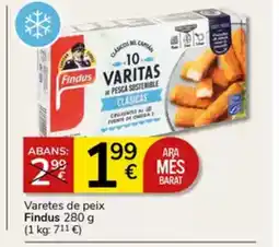 Supermercados Charter FINDUS Varetes de peix oferta