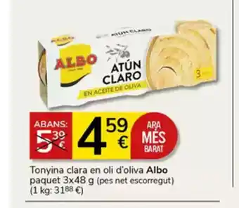 Supermercados Charter ALBO Tonyina clara en oli d'oliva oferta