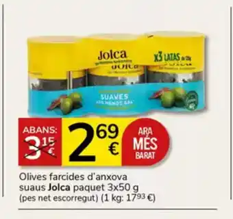 Supermercados Charter JOLCA Olives farcides d'anxova oferta