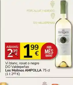 Supermercados Charter Vi blanc, rosat o negre DO Valdepeñas oferta