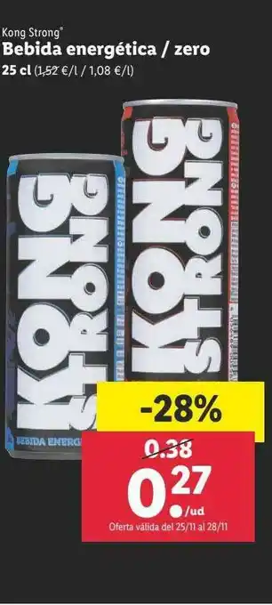 Lidl Kong Strong Bebida Energética Zero oferta