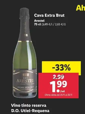Lidl Cava Extra Brut Arestel oferta